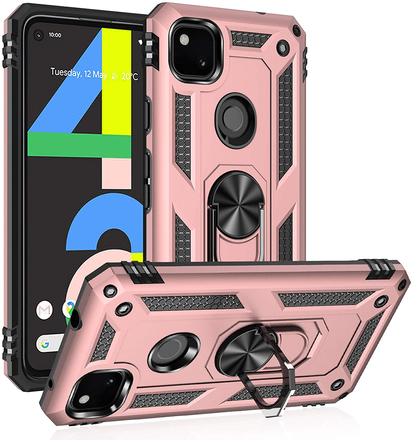 Étui à bague hybride pour Google Pixel 4a 4G Étui à bague hybride pour Google Pixel 4a 4G